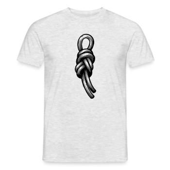 Double figure-eight knot Climbing knot - Men's T-Shirt - heather grey - Front - AI Model Male 178 dark (178cm)