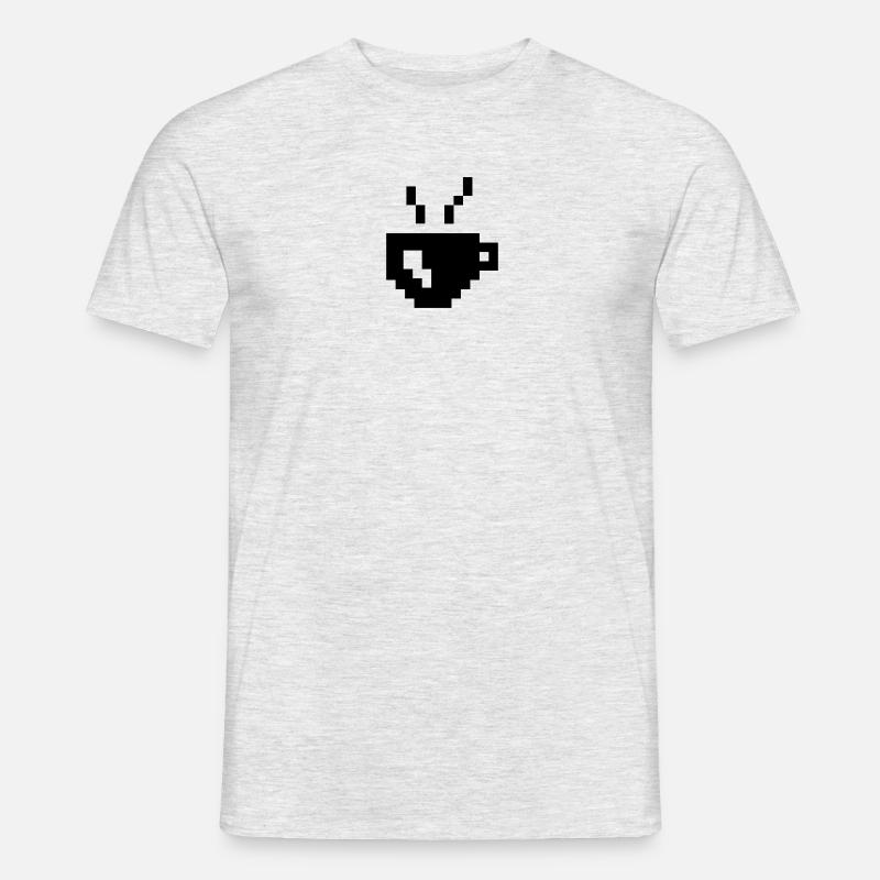 Coffee Pixel - Männer T-Shirt - Grau meliert