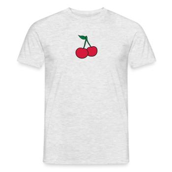 2 cerise feuille conception savoureuse - T-shirt homme - gris chiné - Devant - AI Model Male 178 dark (178cm)