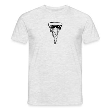 cool gesicht figur sonnenbrille stück salami pizza - Männer T-Shirt - Grau meliert - Vorne - AI Model Male 178 dark (178cm)