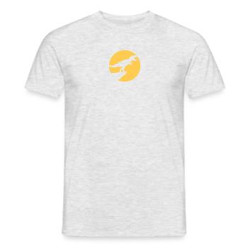 cool design nachts mond klippe heulen wolf t-rex t - Männer T-Shirt - Grau meliert - Vorne - AI Model Male 178 dark (178cm)