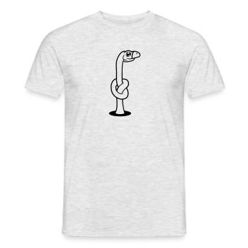 loch boden gesicht kopf knoten lustig langhals süß - Männer T-Shirt - Grau meliert - Vorne - AI Model Male 178 dark (178cm)