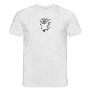 gabel pommes frites fast food lecker essen hunger - Männer T-Shirt - Grau meliert - Vorne - AI Model Male 178 dark (178cm)