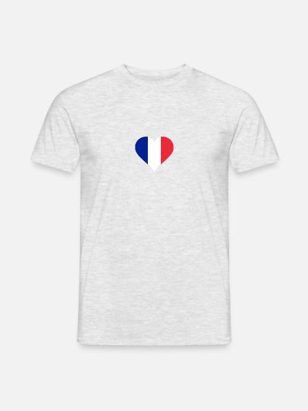 Heart - France - flag - Men's T-Shirt - heather grey