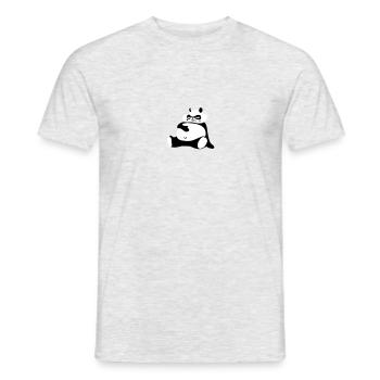 Dicker Panda - Männer T-Shirt - Grau meliert - Vorne - AI Model Male 178 dark (178cm)