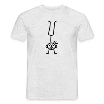 Strichmännchen Handstand - Männer T-Shirt - Grau meliert - Vorne - AI Model Male 178 dark (178cm)