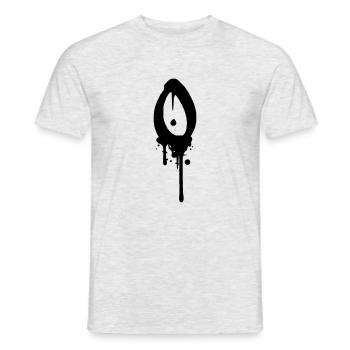 O Kreis Ring Graffiti Tropfen Farbklex Spray - Männer T-Shirt - Grau meliert - Vorne - AI Model Male 178 dark (178cm)