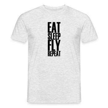 MANGEZ SLEEP FLY REPEAT - T-shirt homme - gris chiné - Devant - AI Model Male 178 dark (178cm)