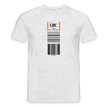 Aéroport de Lübeck - LBC - T-shirt homme - gris chiné - Devant - AI Model Male 178 dark (178cm)