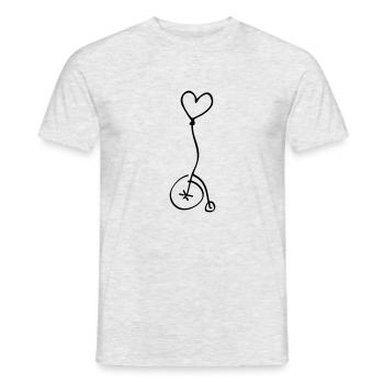 Ein Herz für Rollstuhlfahrer Silhouette Zeichnung - Männer T-Shirt - Grau meliert - Vorne - AI Model Male 178 dark (178cm)