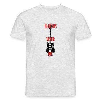 Legends never die - guitar - Männer T-Shirt - Grau meliert - Vorne - AI Model Male 178 dark (178cm)