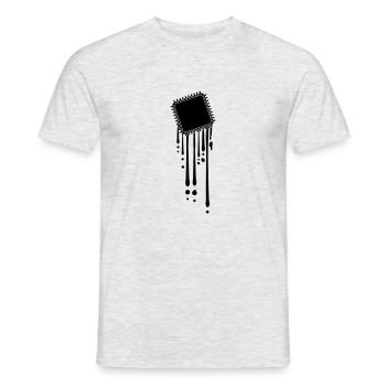 processor melt drops graffiti cpu computer - Men's T-Shirt - heather grey - Front - AI Model Male 178 dark (178cm)