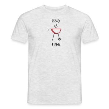 Grillzeit - Männer T-Shirt - Grau meliert - Vorne - AI Model Male 178 dark (178cm)