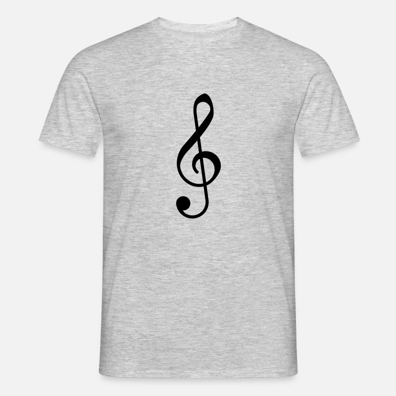 Violin Clef - Clef - T-shirt til herrer - grå meleret