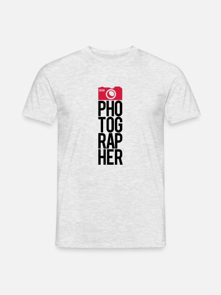 Tekst Logo Fotograaf - Mænd T-shirt - grå meleret