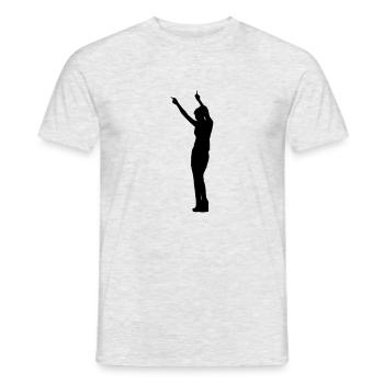 Sänger und Tänzer Silhouette Vektor-Design - Männer T-Shirt - Grau meliert - Vorne - AI Model Male 178 dark (178cm)