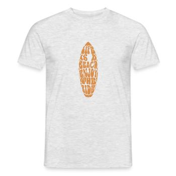 Das Leben ist ein Strand, genießen Sie die Fahrt orange Farbe - Männer T-Shirt - Grau meliert - Vorne - AI Model Male 178 dark (178cm)