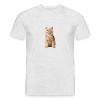 Chat roux - T-shirt homme - gris chiné - Devant - AI Model Male 178 dark (178cm)
