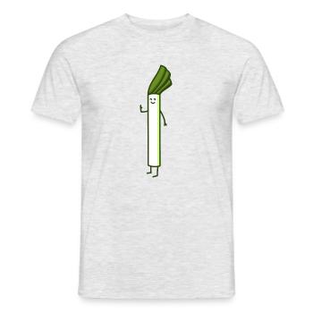Lustiger Lauch - Männer T-Shirt - Grau meliert - Vorne - AI Model Male 178 dark (178cm)