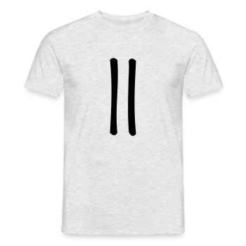 Zwei - Männer T-Shirt - Grau meliert - Vorne - AI Model Male 178 dark (178cm)