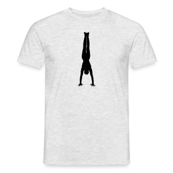 Handstand calisthenics skill - Men's T-Shirt - heather grey - Front - AI Model Male 178 dark (178cm)