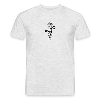 Om Unalome Lotusblüte - Männer T-Shirt - Grau meliert - Vorne - AI Model Male 178 dark (178cm)