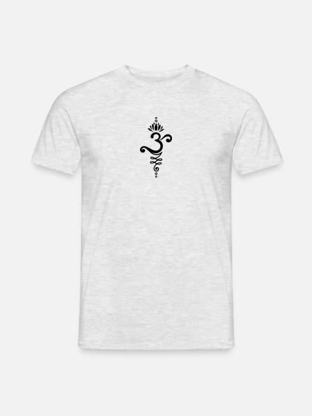 Om Unalome Lotusblüte - Männer T-Shirt - Grau meliert