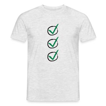 Three Checkmarks - Männer T-Shirt - Grau meliert - Vorne - AI Model Male 178 dark (178cm)
