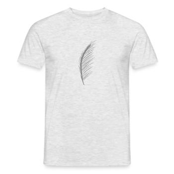 Einfache Feder - Männer T-Shirt - Grau meliert - Vorne - AI Model Male 178 dark (178cm)