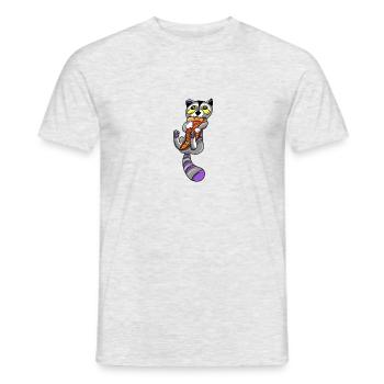Nicht Binärer Pizza Waschbär - Männer T-Shirt - Grau meliert - Vorne - AI Model Male 178 dark (178cm)