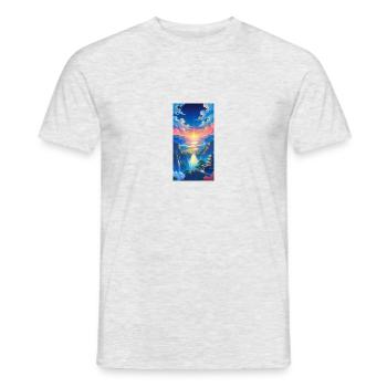 Wunderschöner Sonnenaufgang - Männer T-Shirt - Grau meliert - Vorne - AI Model Male 178 dark (178cm)