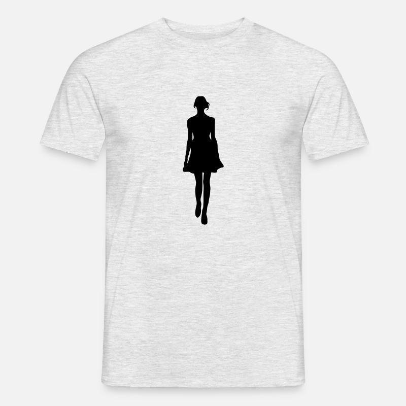 Frau Körper Silhouette Vektor-Design - Männer T-Shirt - Grau meliert