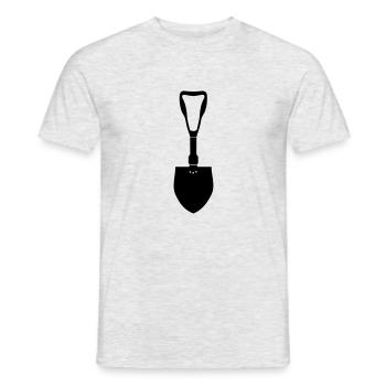 klappspaten_vec_1 de - Männer T-Shirt - Grau meliert - Vorne - AI Model Male 178 dark (178cm)