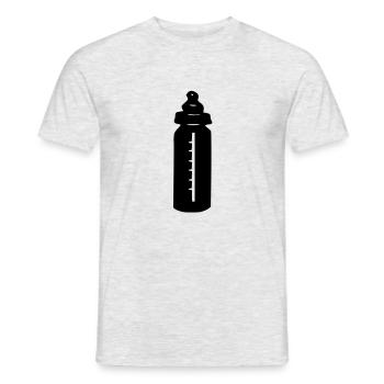 baby_milch_flasche_flaeschchen - Männer T-Shirt - Grau meliert - Vorne - AI Model Male 178 dark (178cm)