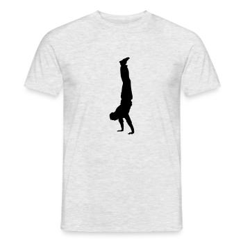 handstand - Männer T-Shirt - Grau meliert - Vorne - AI Model Male 178 dark (178cm)