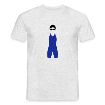 Nageur, silhouette - T-shirt homme - gris chiné - Devant - AI Model Male 178 dark (178cm)