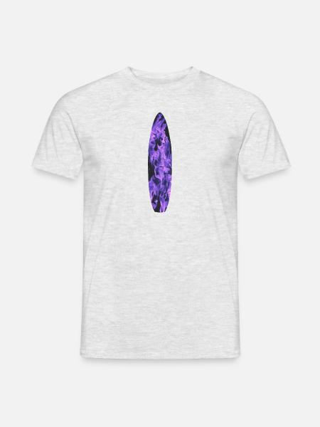Surfboard mit blauen Flammen - Männer T-Shirt - Grau meliert
