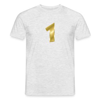 number 1 - Men's T-Shirt - heather grey - Front - AI Model Male 178 dark (178cm)
