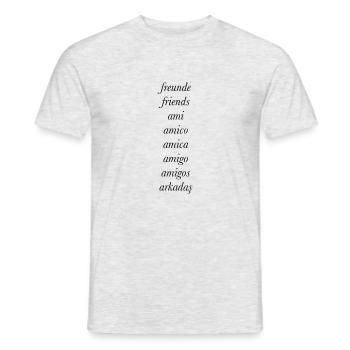 Freunde in verschiedenen Sprachen Design Shirt - Männer T-Shirt - Grau meliert - Vorne - AI Model Male 178 dark (178cm)