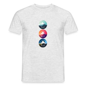 Gebirgslandschaft Geometrische Kunst - Männer T-Shirt - Grau meliert - Vorne - AI Model Male 178 dark (178cm)