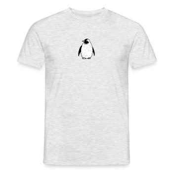 Monochromer Pinguin: Ein Tanz aus Schwarz und Weiß - Männer T-Shirt - Grau meliert - Vorne - AI Model Male 178 dark (178cm)