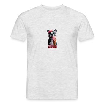 BULLDOG GOURMAND - T-shirt homme - gris chiné - Devant - AI Model Male 178 dark (178cm)