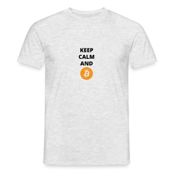Keep calm and Bitcoin - Men's T-Shirt - heather grey - Front - AI Model Male 178 dark (178cm)