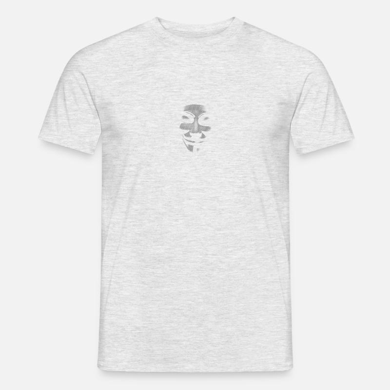 anonymous Gesicht - Männer T-Shirt - Grau meliert
