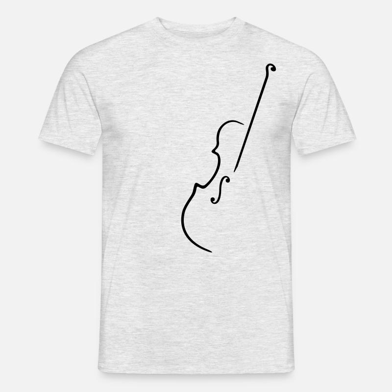 halbe Geige half - Männer T-Shirt - Grau meliert