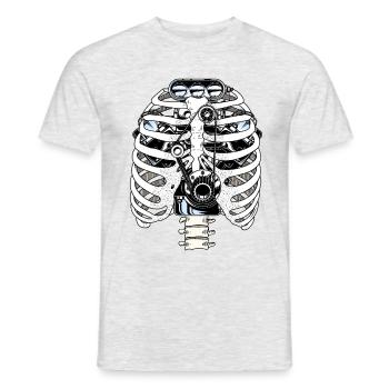 Mechanic Car Love Skeleton Engine Mechanics - Men's T-Shirt - heather grey - Front - AI Model Male 178 dark (178cm)