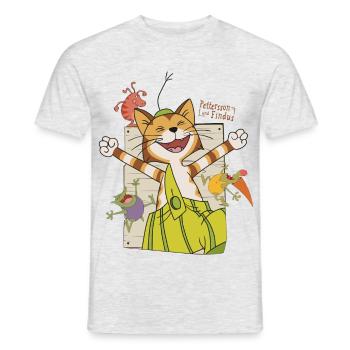 Pettersson Und Findus Kater Lacht Mit Mucklas - Männer T-Shirt - Grau meliert - Vorne - AI Model Male 178 dark (178cm)