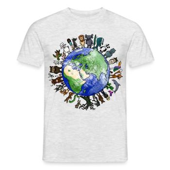 Living Planet - Biodiversity - Men's T-Shirt - heather grey - Front - AI Model Male 178 dark (178cm)