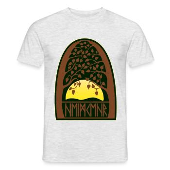 Sonnenaufgang - Runen - Heimkehr - Männer T-Shirt - Grau meliert - Vorne - AI Model Male 178 dark (178cm)