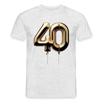 40 ans de ballon d’or feuille de ballon cadeau - T-shirt homme - gris chiné - Devant - AI Model Male 178 dark (178cm)